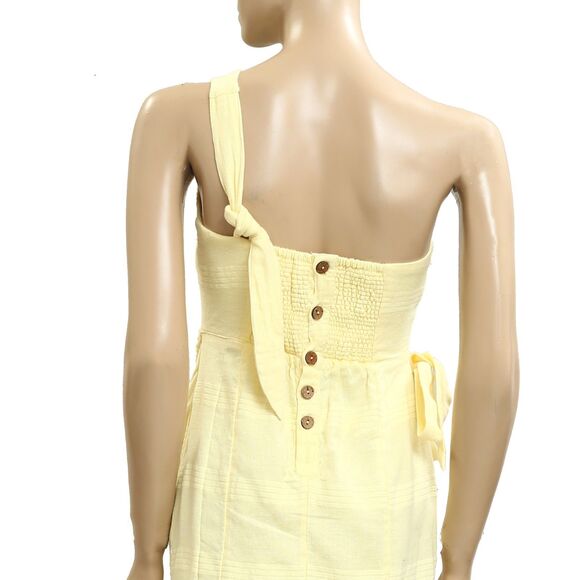 Free People Free-est At Leisure Midi Dress Wrap Smocked One-shoulder XS 283581 - Picture 7 of 8